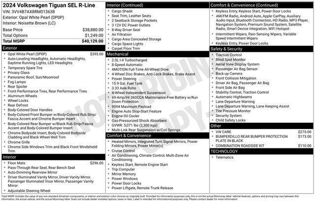 used 2024 Volkswagen Tiguan car, priced at $32,944