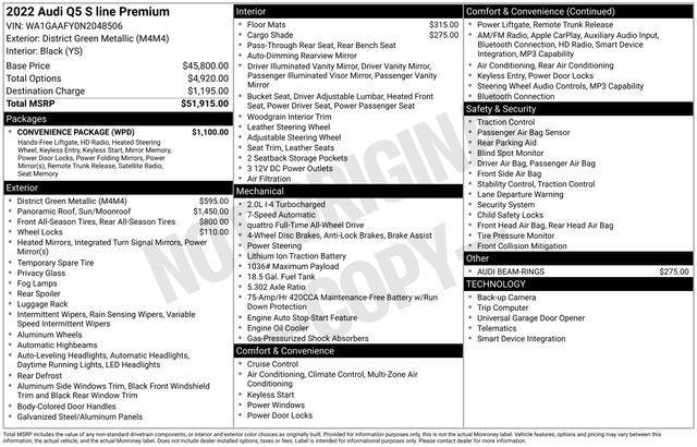used 2022 Audi Q5 car, priced at $28,997