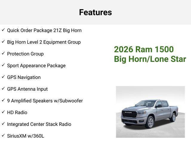 new 2026 Ram 1500 car, priced at $58,700
