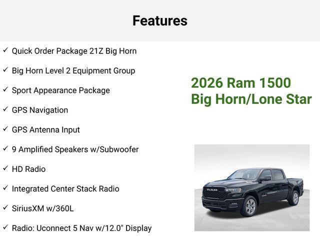 new 2026 Ram 1500 car, priced at $58,289