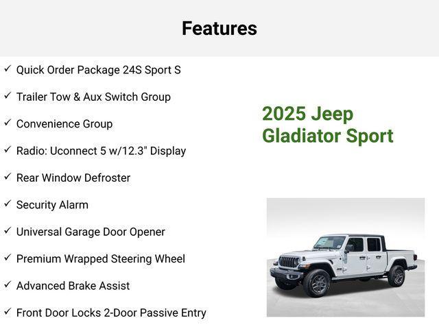 new 2025 Jeep Gladiator car, priced at $49,105