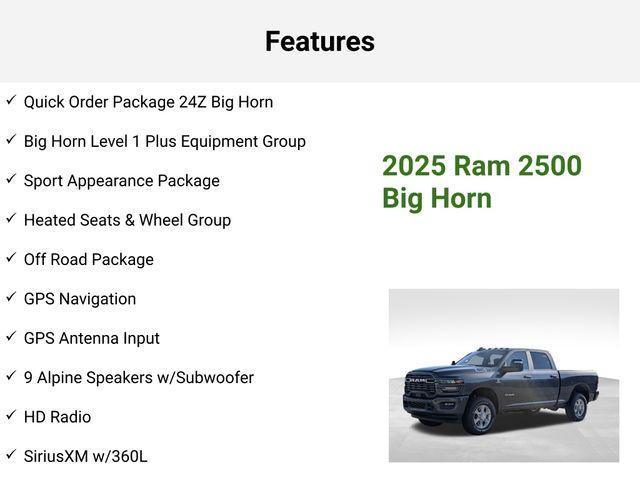 new 2025 Ram 2500 car, priced at $70,380