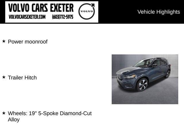 used 2022 Volvo XC40 Recharge Pure Electric car, priced at $29,897