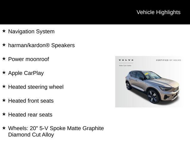 used 2023 Volvo XC40 Recharge Pure Electric car, priced at $32,879