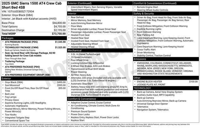 used 2025 GMC Sierra 1500 car, priced at $59,605