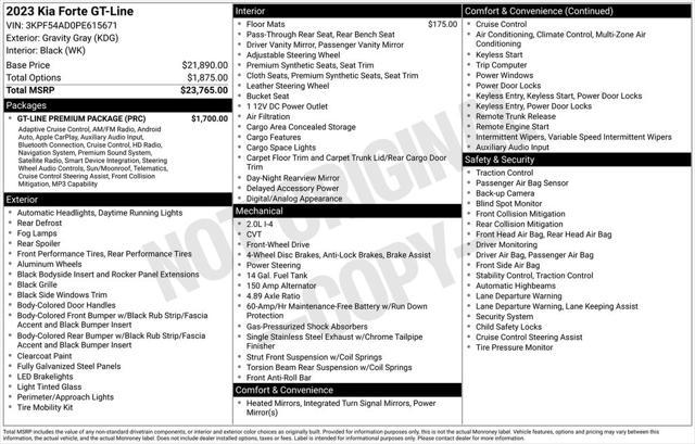 used 2023 Kia Forte car, priced at $19,899