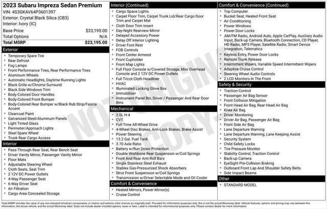 used 2023 Subaru Impreza car, priced at $22,299