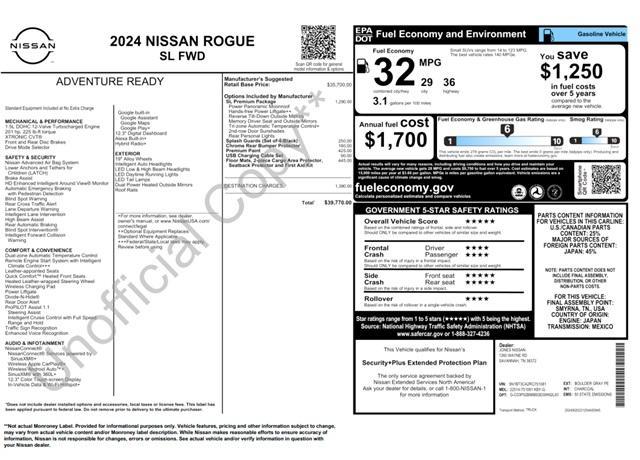 new 2024 Nissan Rogue car, priced at $35,370