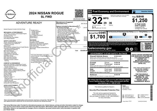 new 2024 Nissan Rogue car, priced at $36,792