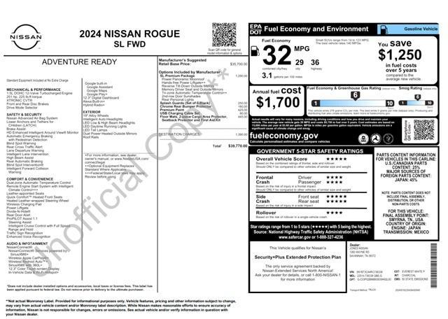 new 2024 Nissan Rogue car, priced at $36,870