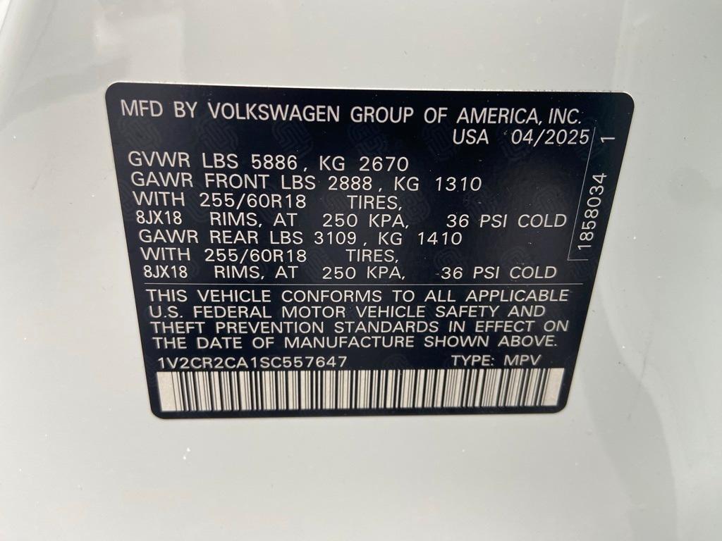 new 2025 Volkswagen Atlas car, priced at $47,951