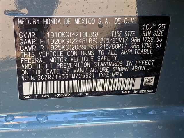 new 2026 Honda HR-V car, priced at $28,105