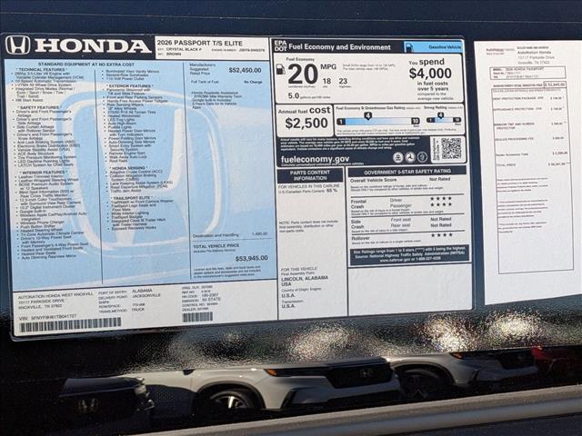 new 2026 Honda Passport car, priced at $53,945