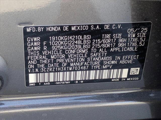 new 2026 Honda HR-V car, priced at $27,595