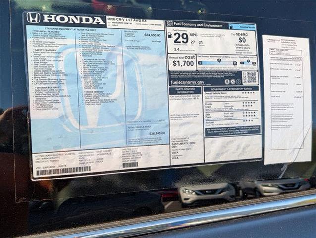 new 2026 Honda CR-V car, priced at $36,100