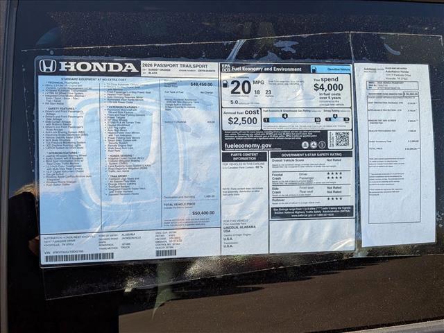 new 2026 Honda Passport car, priced at $50,400