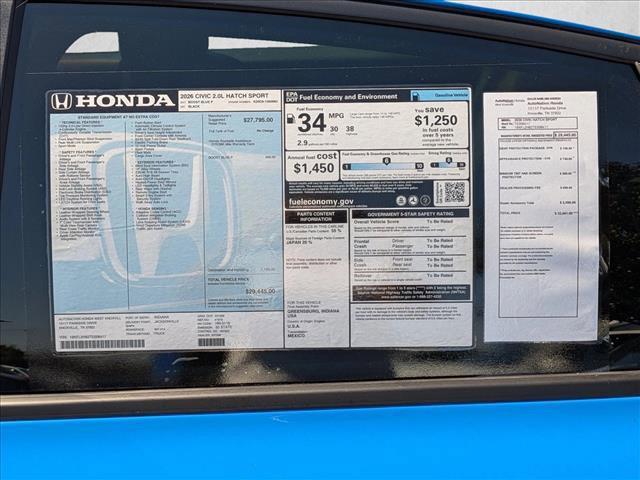 new 2026 Honda Civic car, priced at $29,445