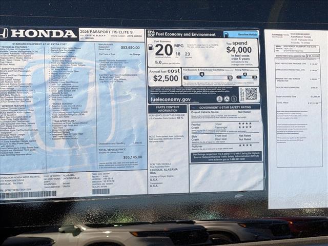 new 2026 Honda Passport car, priced at $55,145