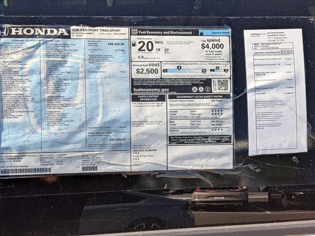 new 2026 Honda Passport car, priced at $50,400
