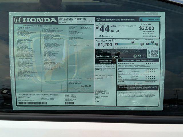 new 2025 Honda Accord Hybrid car, priced at $40,950