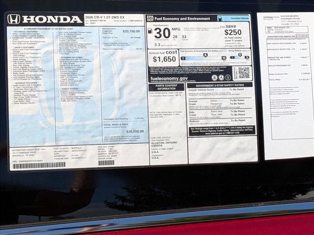 new 2026 Honda CR-V car, priced at $35,055