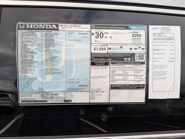 new 2026 Honda CR-V car, priced at $36,850