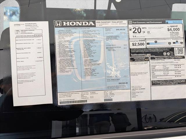 new 2026 Honda Passport car, priced at $50,655