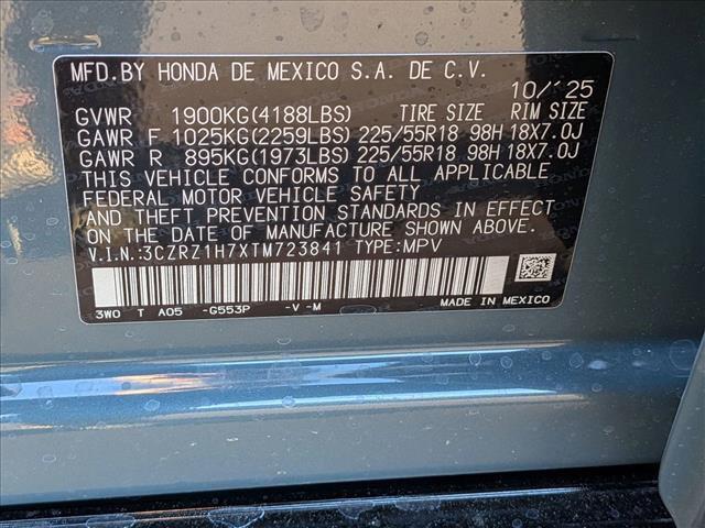 new 2026 Honda HR-V car, priced at $31,955