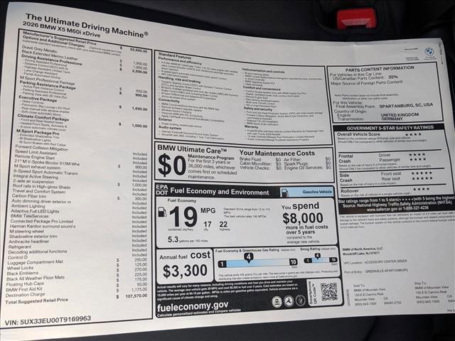 new 2026 BMW X5 car, priced at $107,570