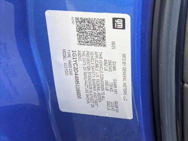 used 2021 Chevrolet Corvette car, priced at $67,955