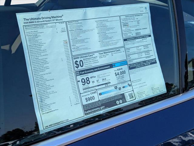 new 2026 BMW i5 car, priced at $75,865