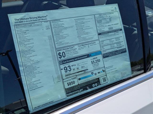 new 2025 BMW i5 car, priced at $75,165