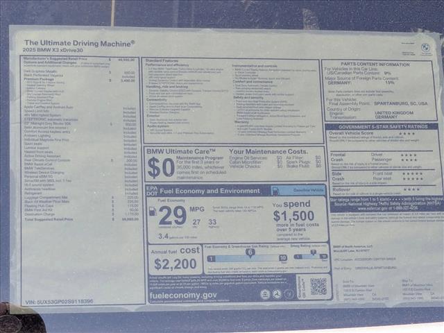 new 2025 BMW X3 car, priced at $56,660