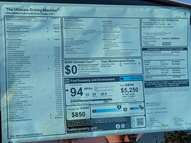 new 2025 BMW i4 Gran Coupe car, priced at $67,345