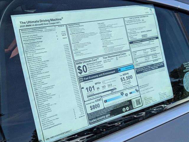 new 2025 BMW i4 Gran Coupe car, priced at $65,860
