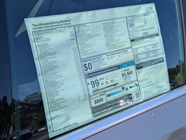 new 2025 BMW i5 car, priced at $75,120