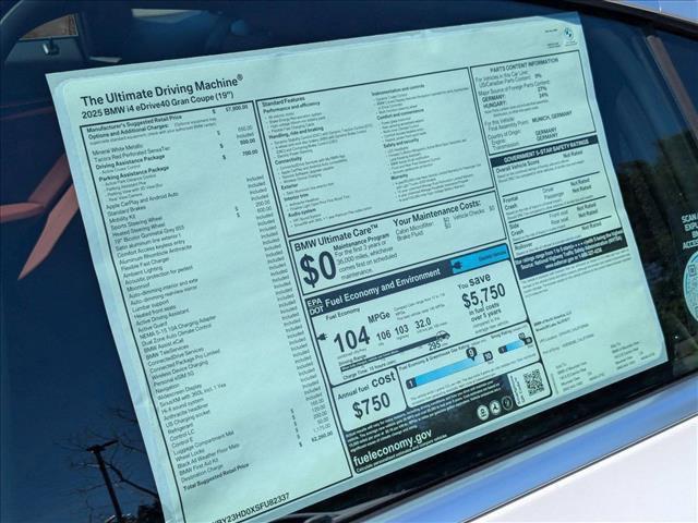 new 2025 BMW i4 Gran Coupe car, priced at $62,260