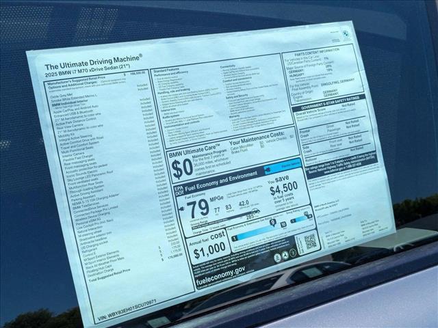new 2025 BMW i7 car, priced at $170,080