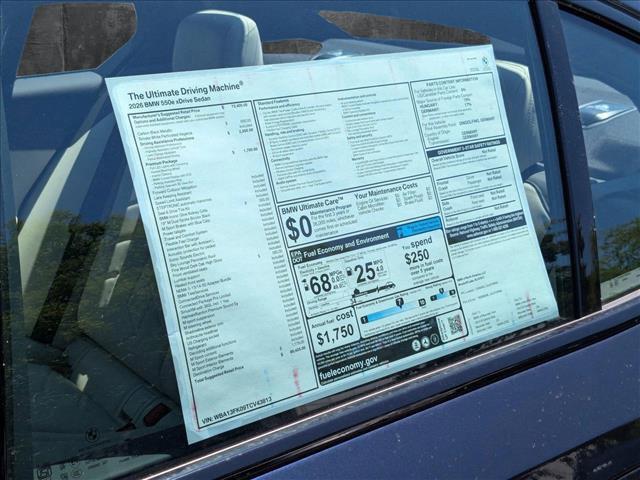 new 2026 BMW 550e car, priced at $80,425