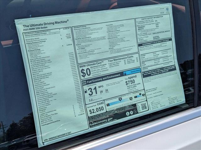 new 2025 BMW 330 car, priced at $51,630