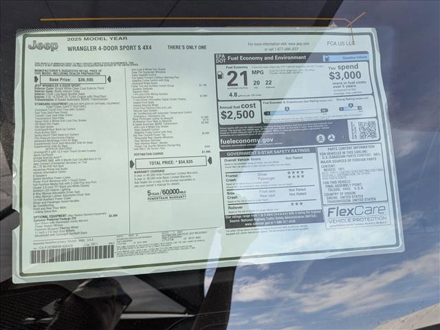 new 2025 Jeep Wrangler car, priced at $45,899