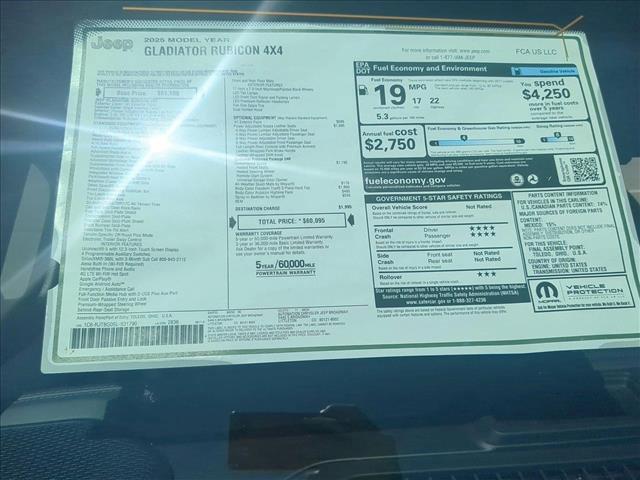 new 2025 Jeep Gladiator car, priced at $50,894