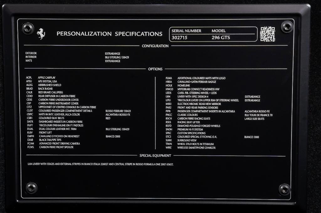 used 2024 Ferrari 296 GTS car, priced at $479,900