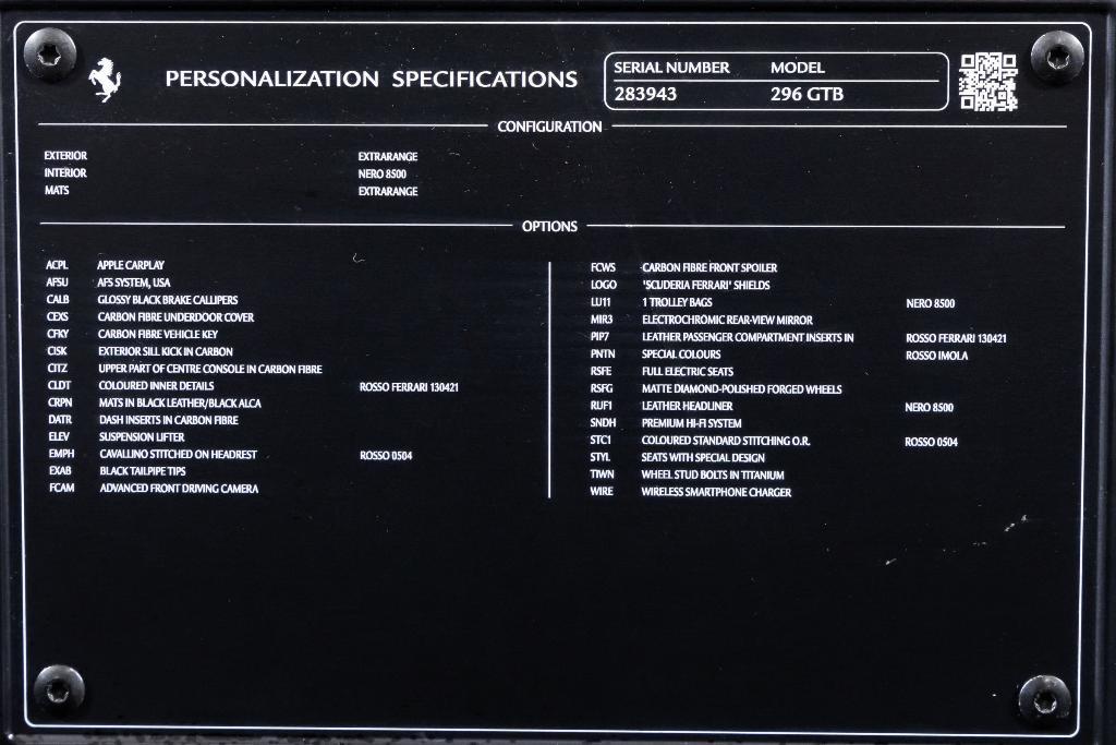 used 2022 Ferrari 296 GTB car, priced at $329,900