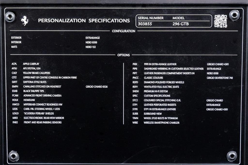 used 2024 Ferrari 296 GTB car, priced at $349,900