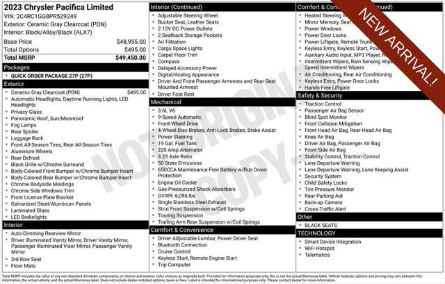 used 2023 Chrysler Pacifica car, priced at $30,432