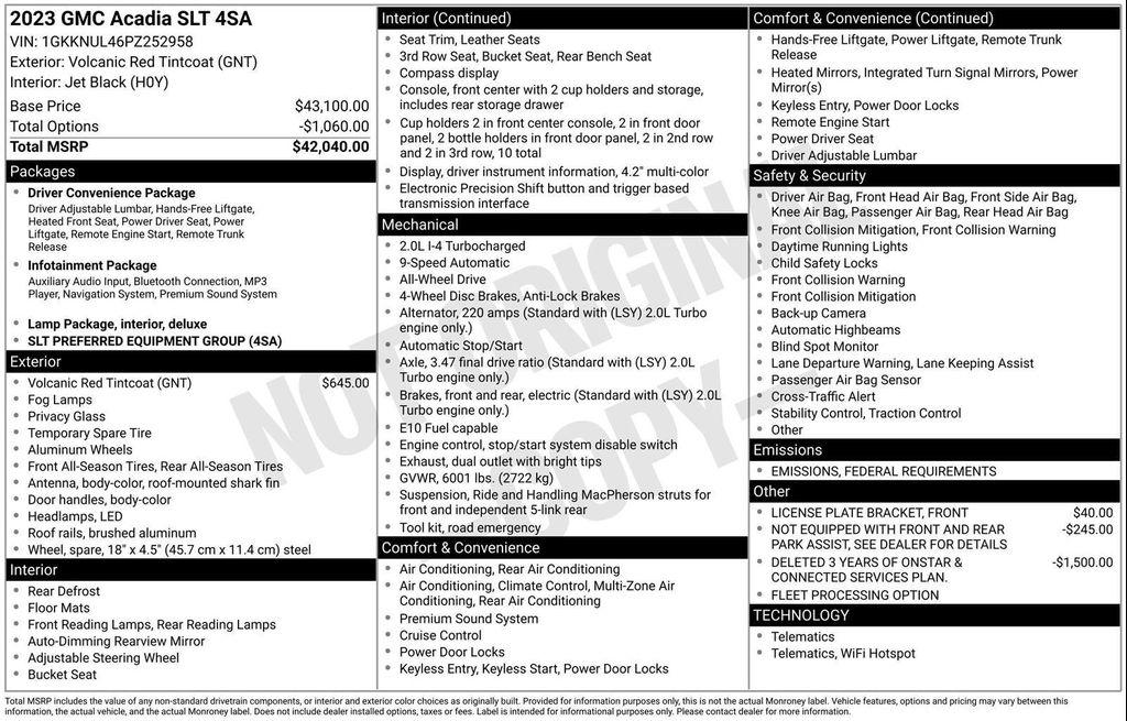 used 2023 GMC Acadia car, priced at $25,879