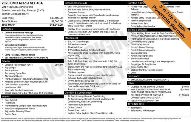 used 2023 GMC Acadia car, priced at $28,711