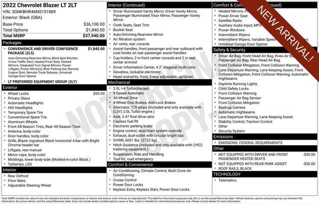used 2022 Chevrolet Blazer car, priced at $25,237