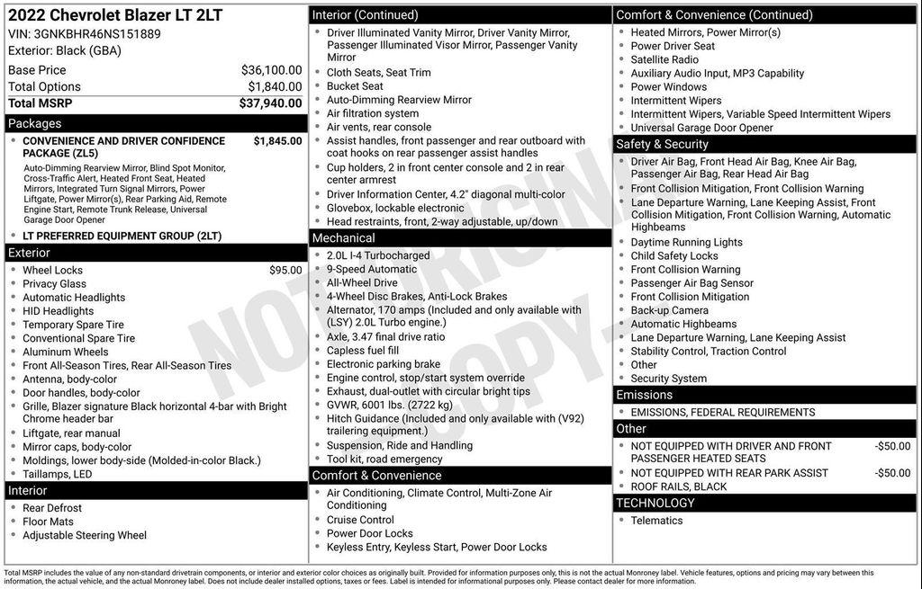 used 2022 Chevrolet Blazer car, priced at $22,899